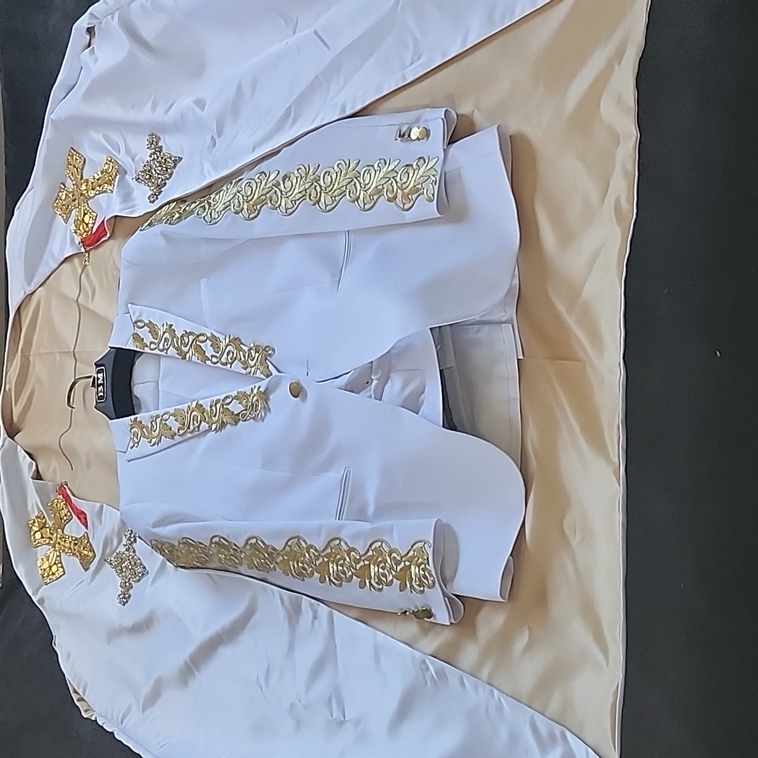 Met Gala Chadwick Boseman Inspired Men Suit White And Gold